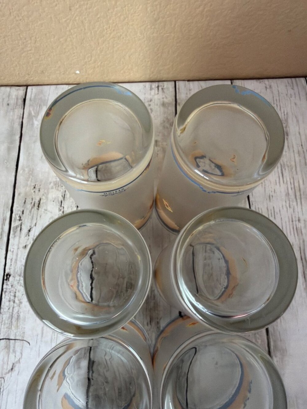 Vintage Noritake Arizona Frosted Glass Tumblers Set of 8 Southwest Santa Fe Azte - Picture 3 of 14